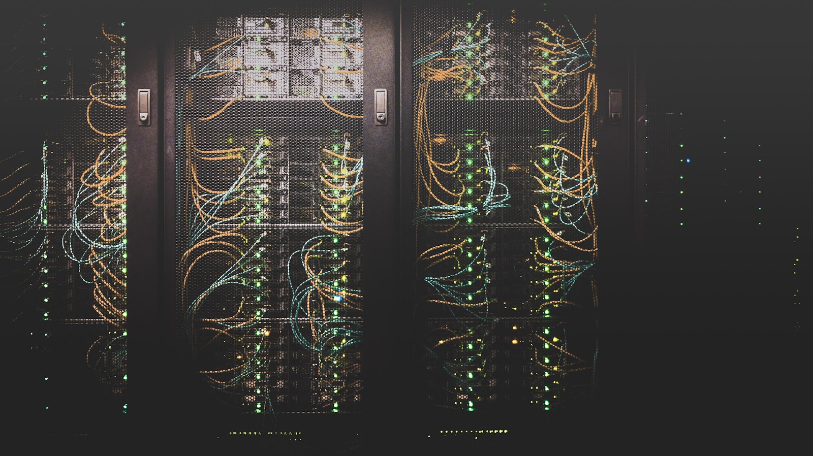 Network cables plugged into a server, representing connecting an MCP server to Claude Desktop